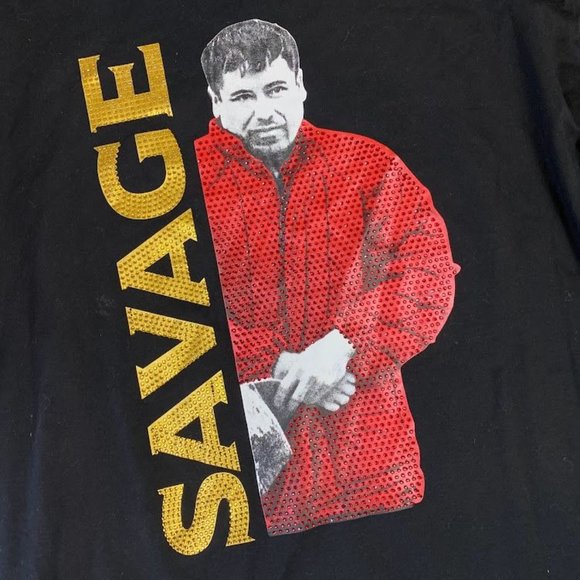 Makobi Savage El Chapo Fashion T Shirt Size 3X Black w/ Gold Accent - Picture 2 of 7